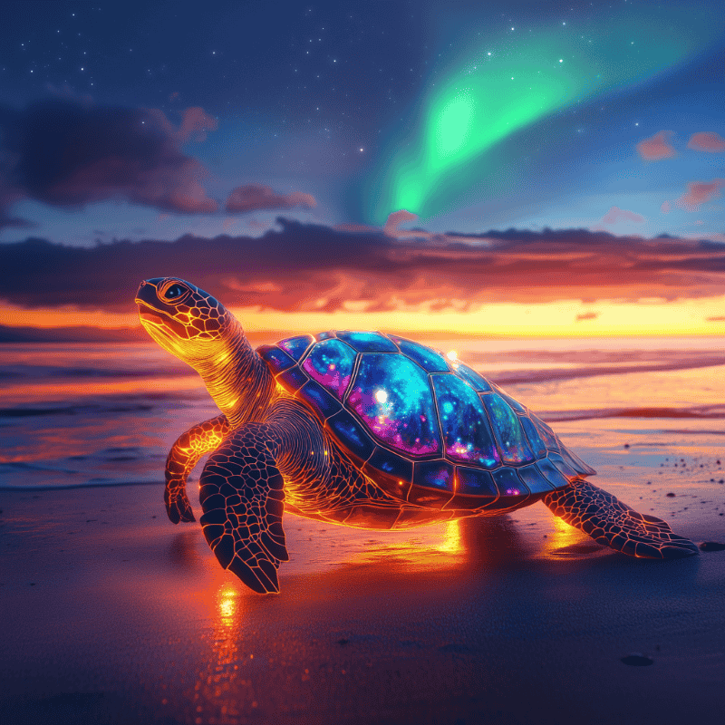 Gloeiende schildpad