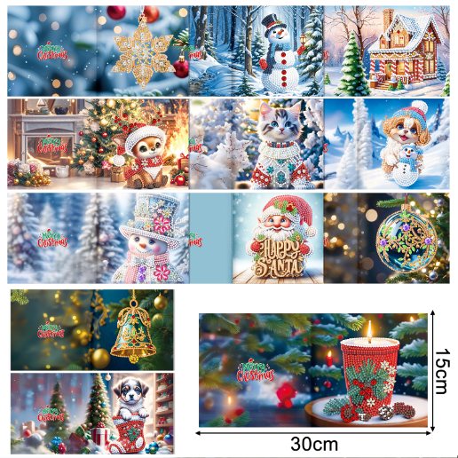 12 Kerstkaarten - Wintervrienden set