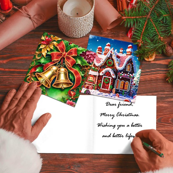 12 Kerstkaarten - Vrolijke Kerst set