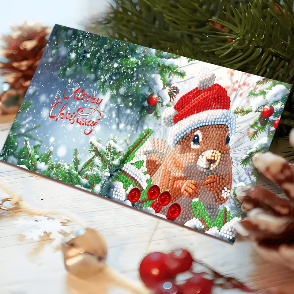 12 Kerstkaarten - Kerst Eekhoorn set