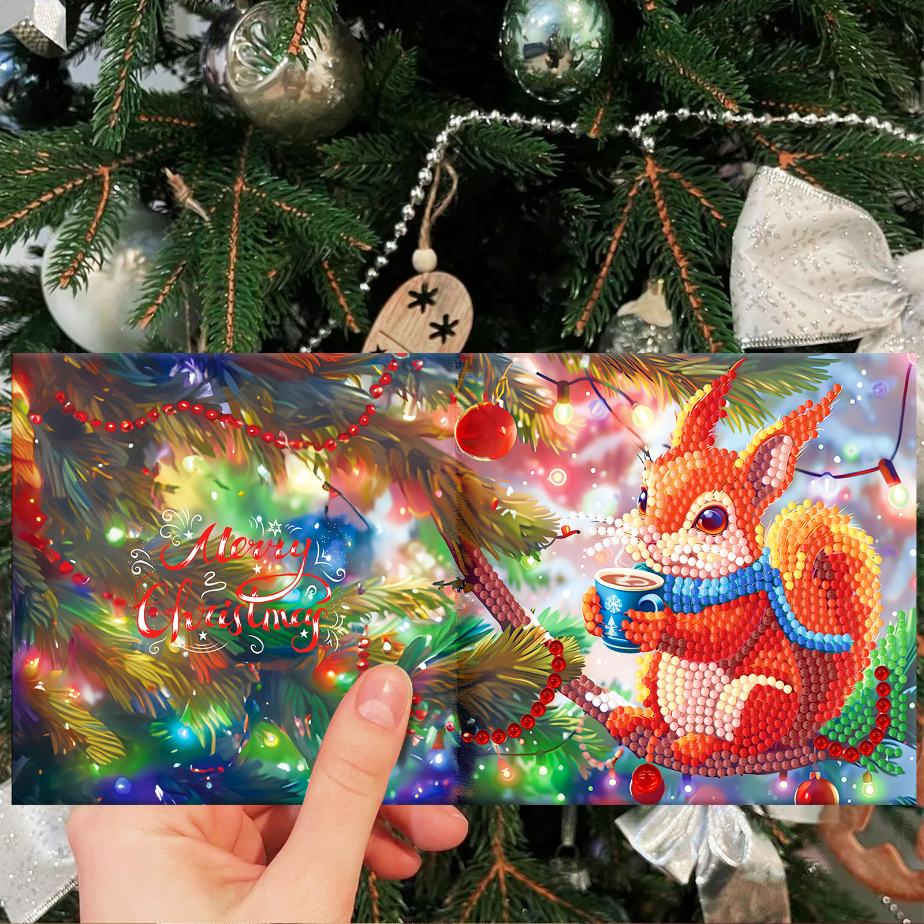 12 Kerstkaarten - Kerst Eekhoorn set