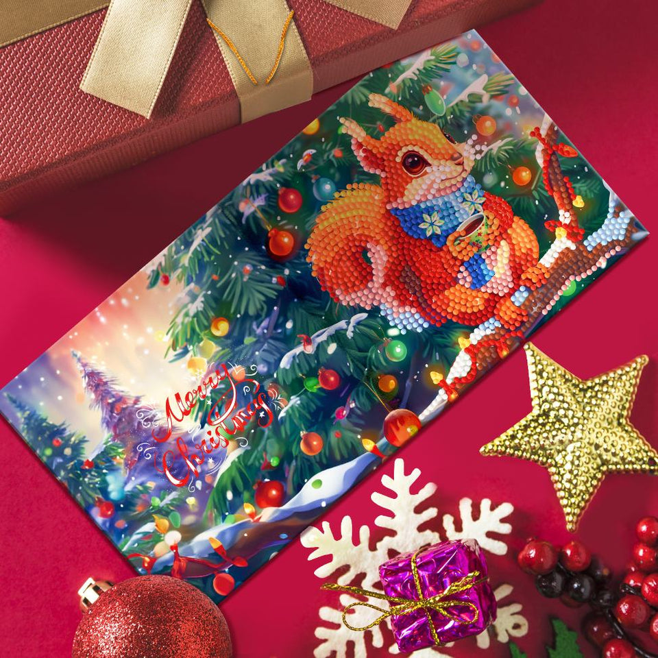 12 Kerstkaarten - Kerst Eekhoorn set