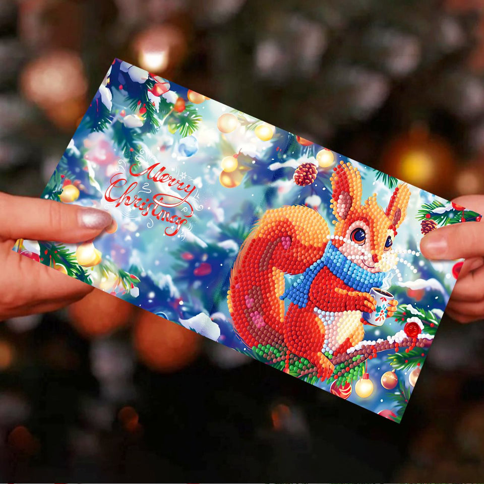 12 Kerstkaarten - Kerst Eekhoorn set