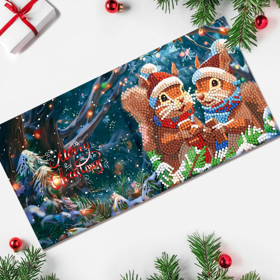 12 Kerstkaarten - Kerst Eekhoorn set