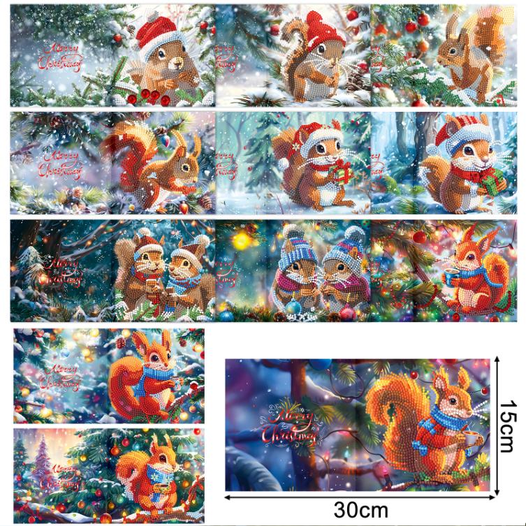 12 Kerstkaarten - Kerst Eekhoorn set