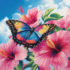 Diamond painting - Vlinder op de Hibiskus-bloem