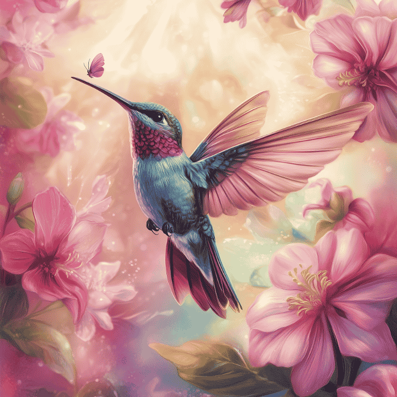 Diamond painting - Mooie kolibrie