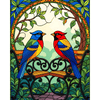 Glas in lood vogels-Diamond Painting