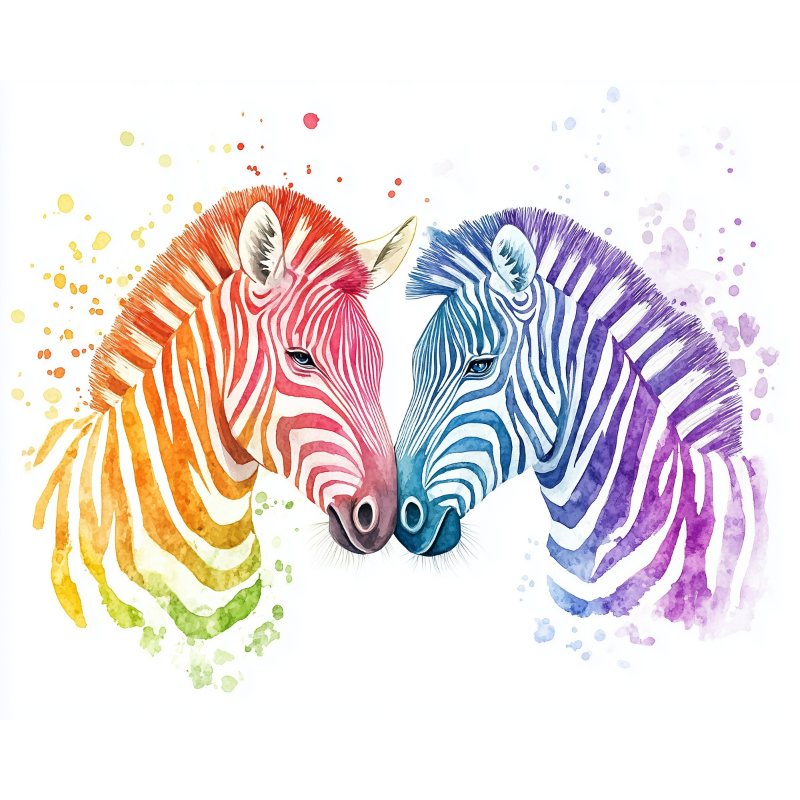 Kleurrijk zebrapaar