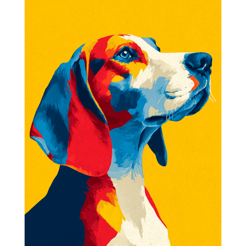Kleurrijke beagle-Diamond Painting