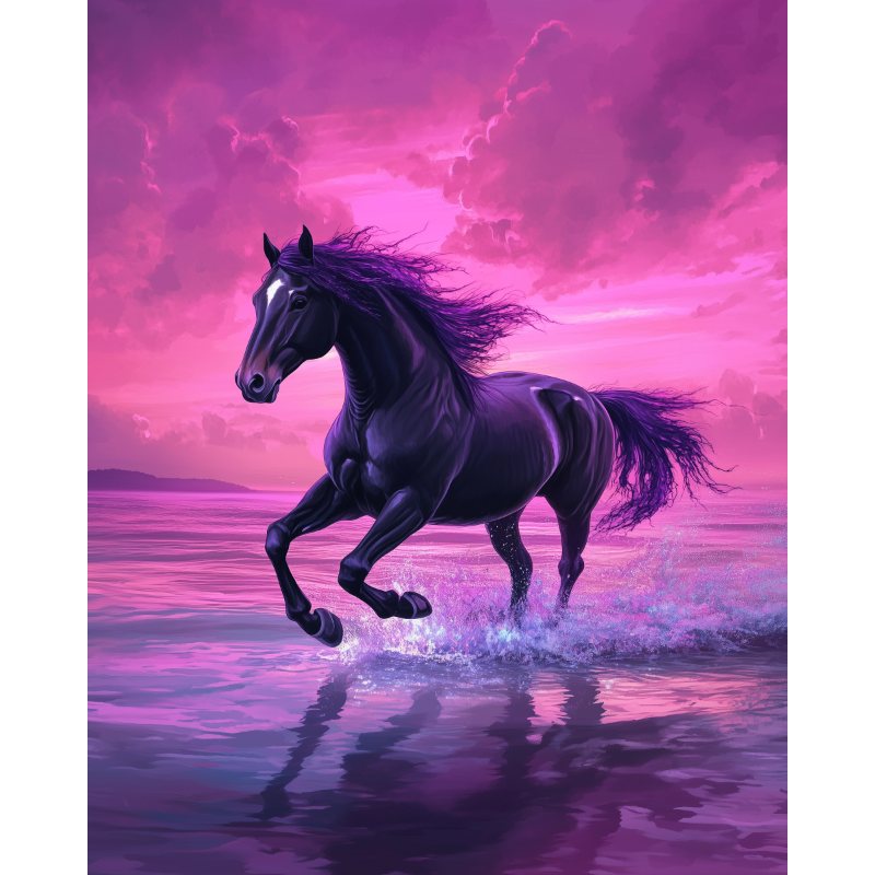 Diamond painting - Magisch zwart paard