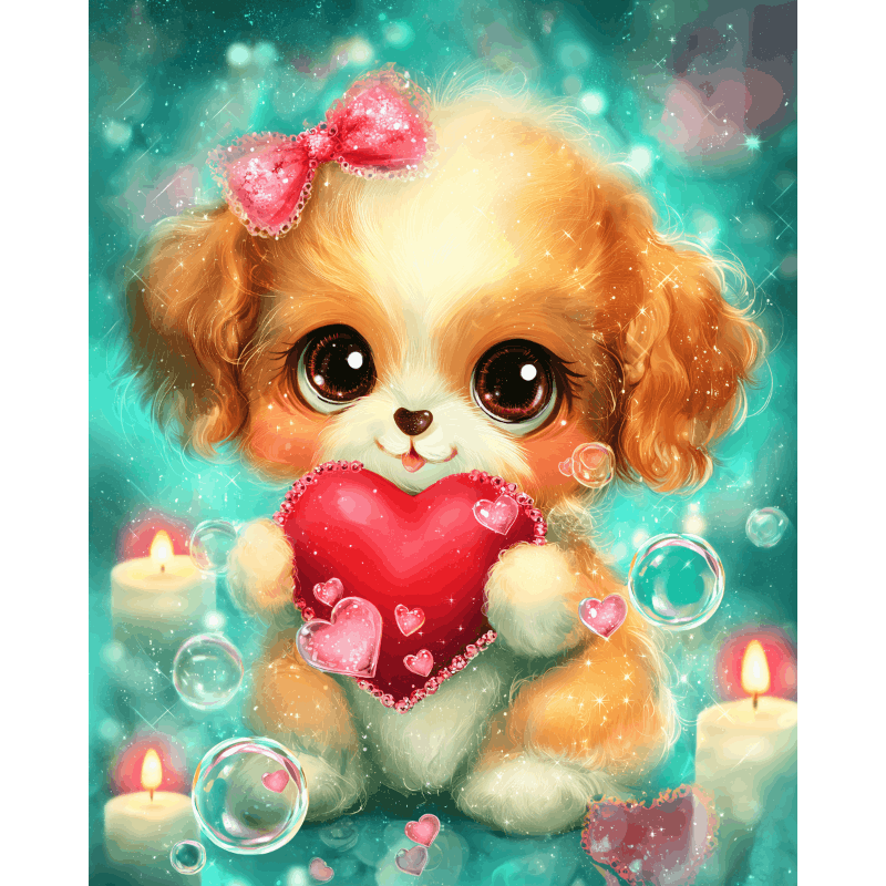 Schattige puppy-Diamond Painting