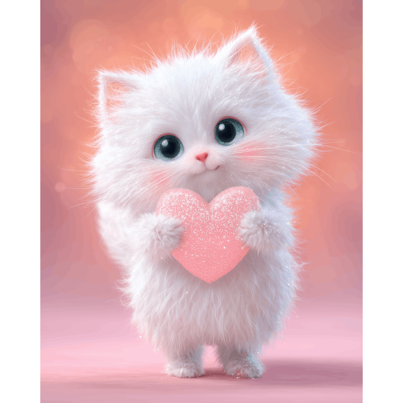 Pluizig katje-Diamond Painting