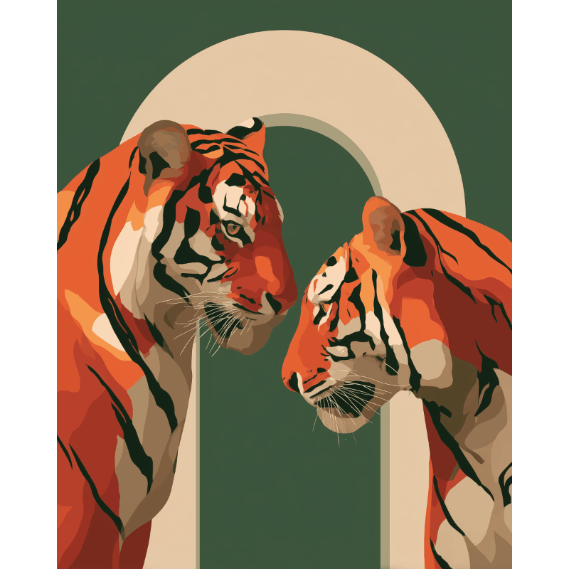 Twee tijgers-Diamond Painting