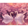 Zwanen in roze-Diamond Painting