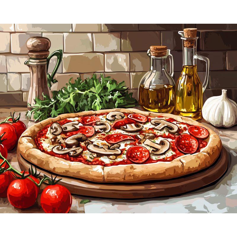 Italiaanse pizza - Diamond Painting