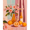 Sinaasappels, wijn en bloemen - Diamond Painting