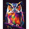 Abstracte kleurrijke uil - Diamond Painting