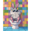 Konijn op het toilet - Diamond Painting