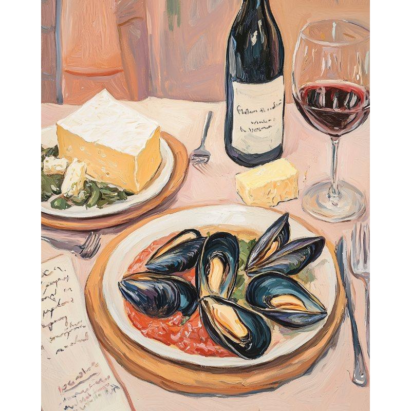 Mosselen diner - Diamond Painting
