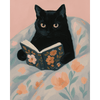 Lezende kat - Diamond Painting