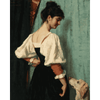 Jonge Italiaanse vrouw met de hond Puck - Therese Schwartze - Diamond Painting