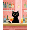 De zwarte kat in de bar - Diamond Painting