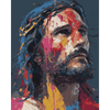 Abstracte Jezus - Diamond Painting