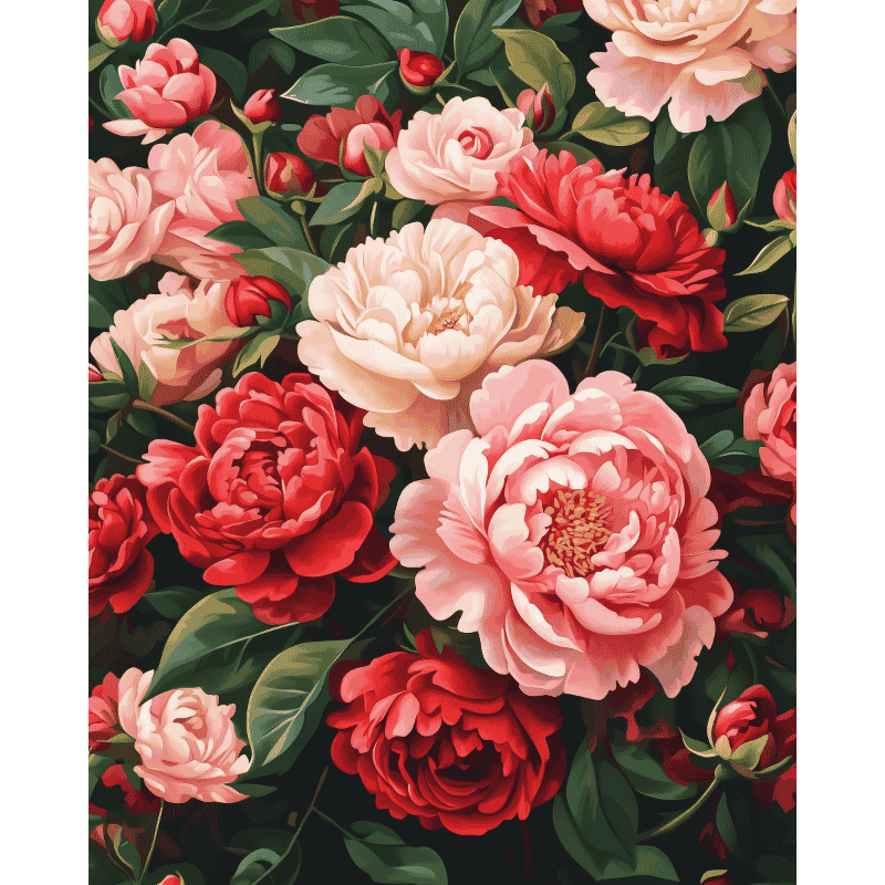 Pioenrozen - Diamond Painting