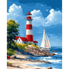 Vuurtoren & Zeilboot - Diamond Painting