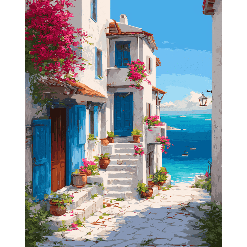 Mediterrane straat - Diamond Painting