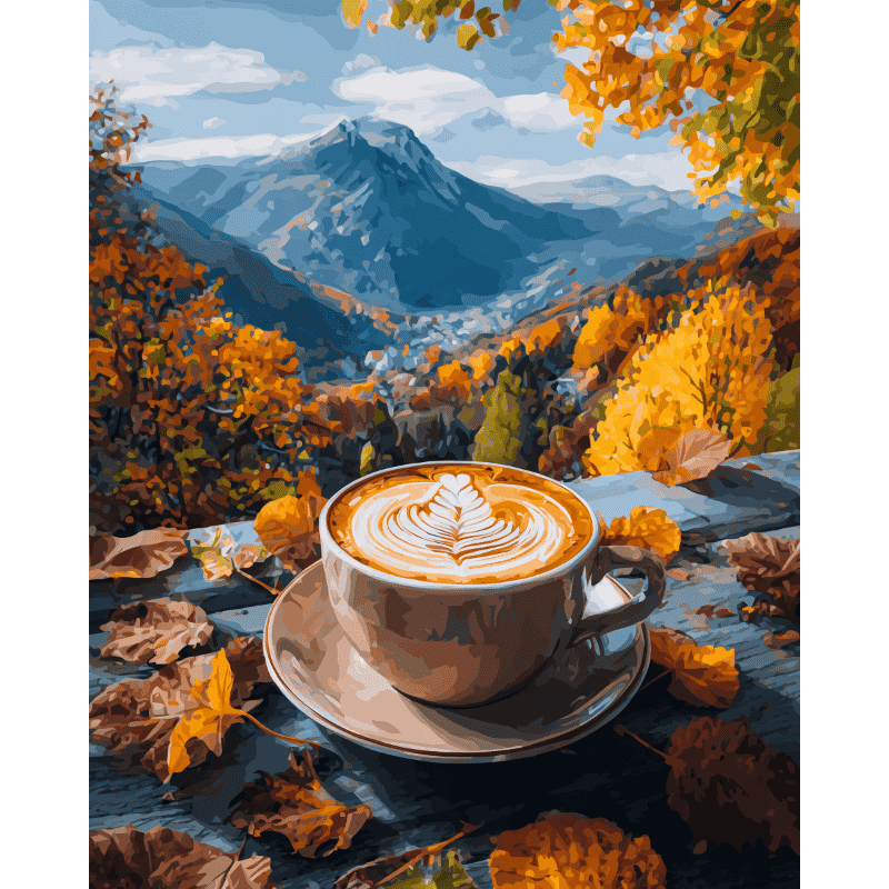 Koffie in de Alpen - Diamond Painting