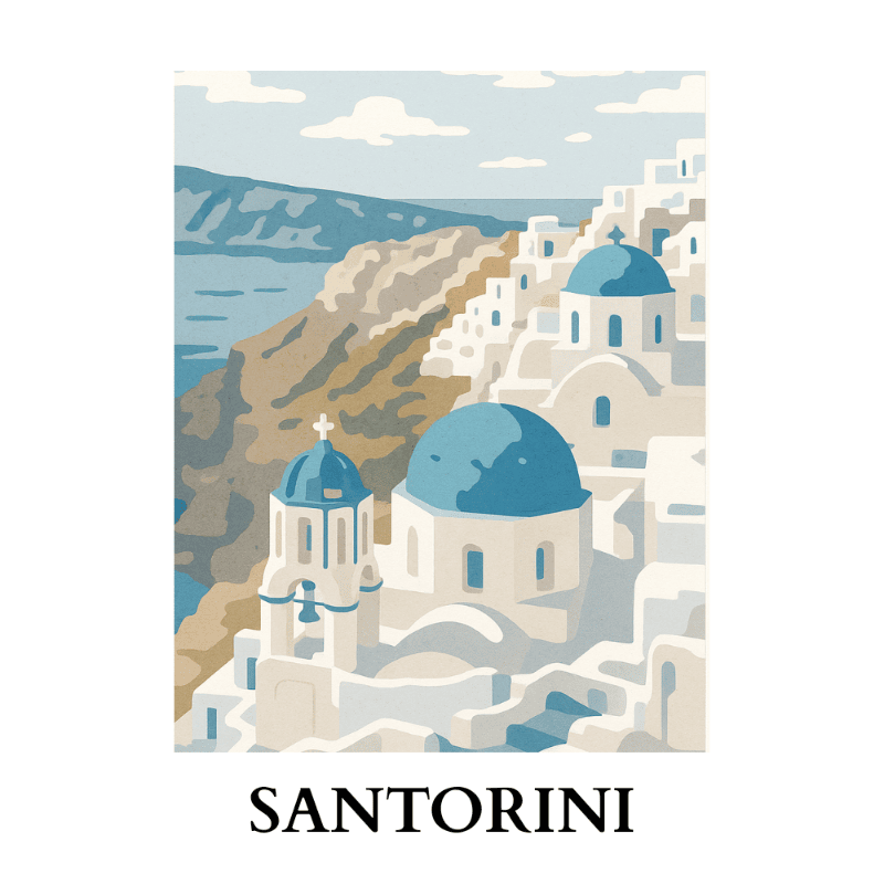 Reisposter - Santorini - Diamond Painting