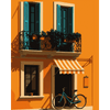 Fiets bij het oranje huis - Diamond Painting