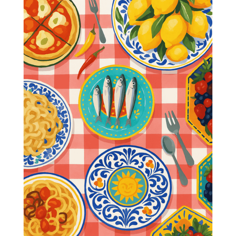 Mediterraans diner - Diamond Painting