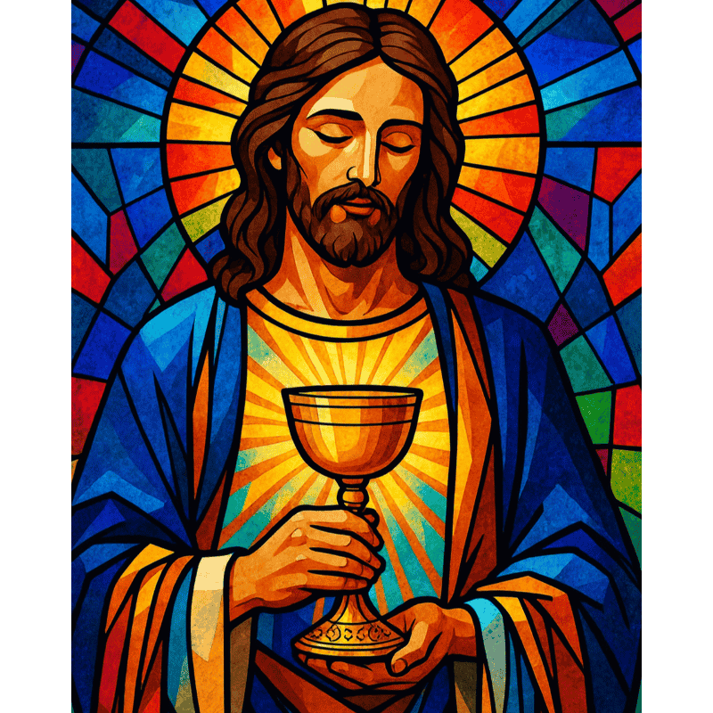 Glas-in-lood Jezus - Diamond Painting