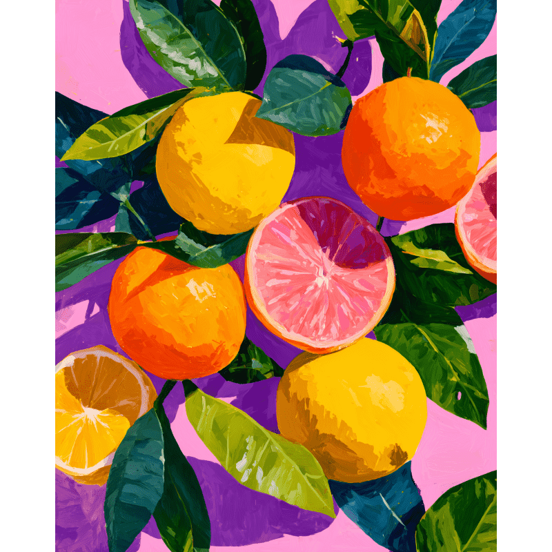 Kleurrijke Citrusvruchten - Diamond Painting