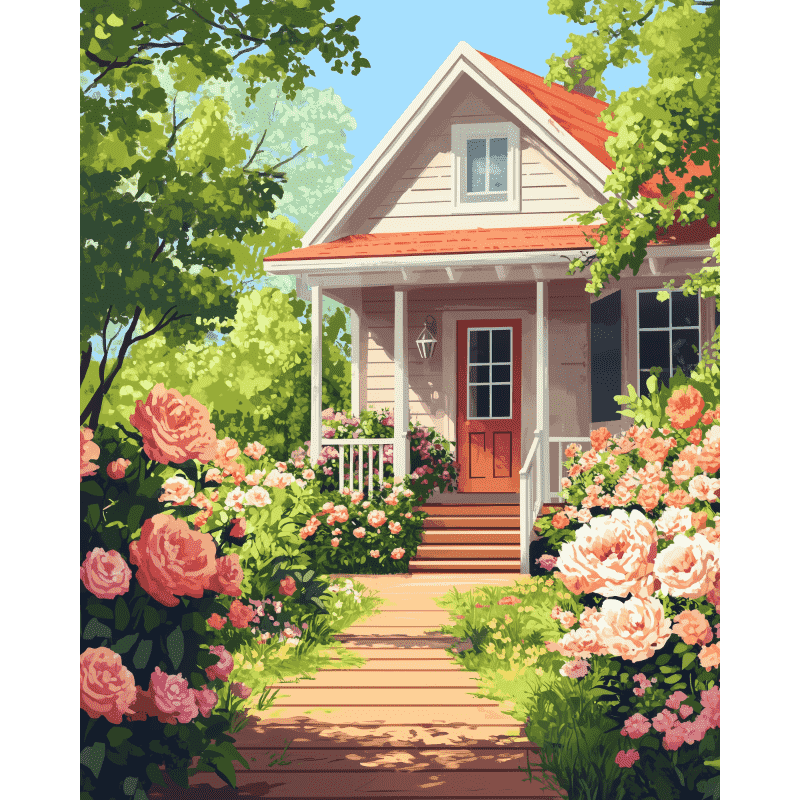 Zomerhuis - Diamond Painting