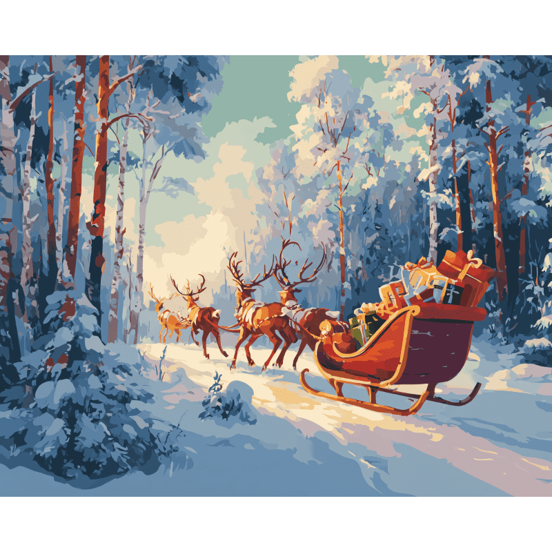 Slee met cadeaus - Diamond Painting