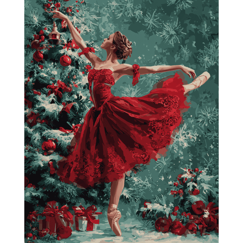 Ballerina in het rood - Diamond Painting