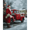 Kerstman & Rode auto - Diamond Painting