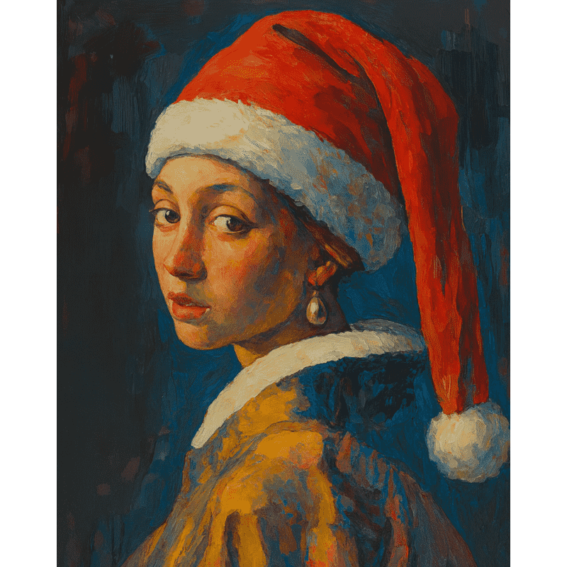 Kerstmeisje met de parel - Diamond Painting
