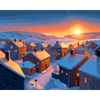 Gouden winterdorp - Diamond Painting