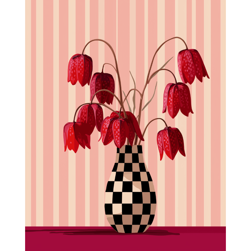 Minimalistische bloemen 2 - Diamond Painting