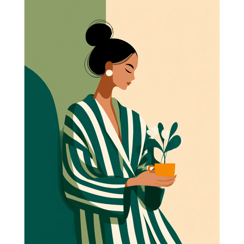 Vrouw in groen - Diamond Painting