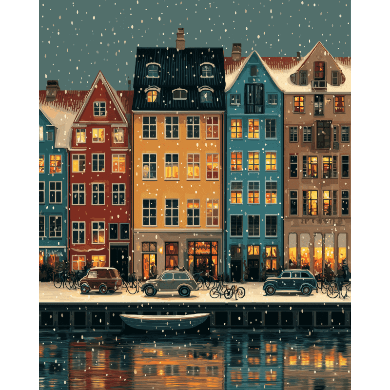 Winter in Kopenhagen - Diamond Painting
