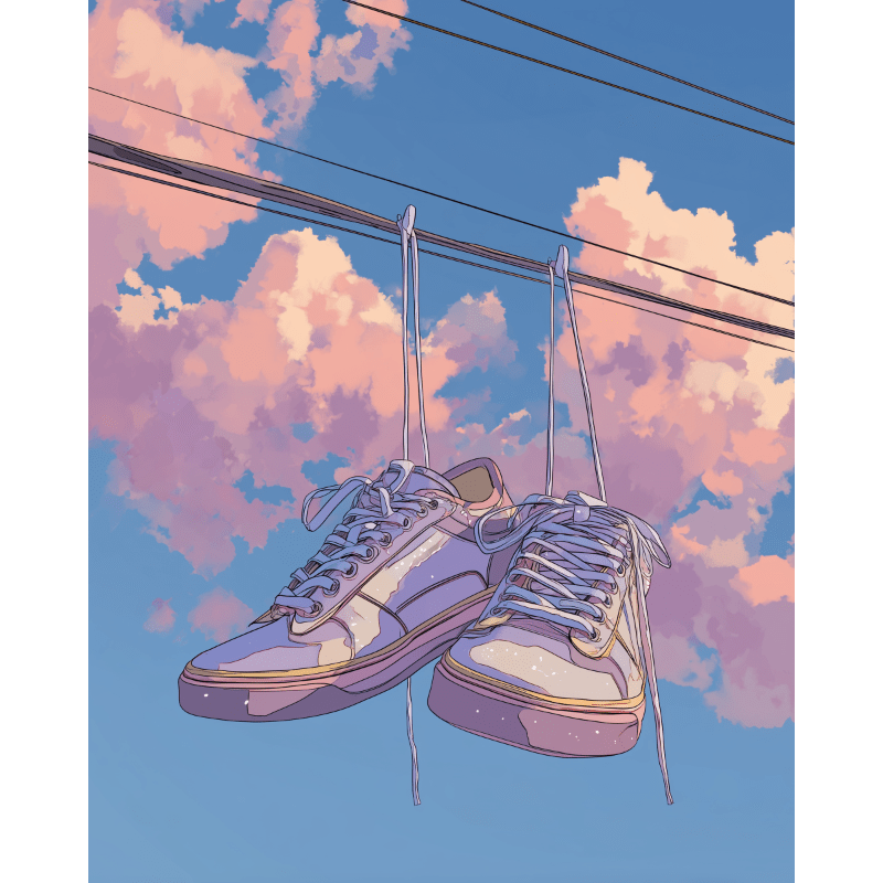 Hangende sneakers - Diamond Painting