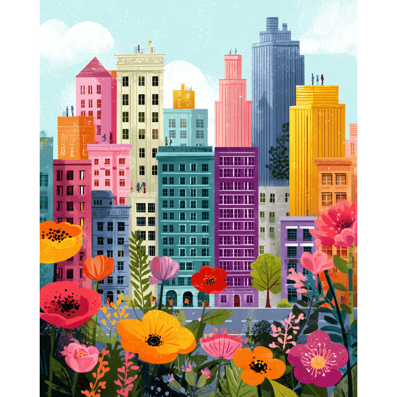 Metropolitane bloei - Diamond Painting