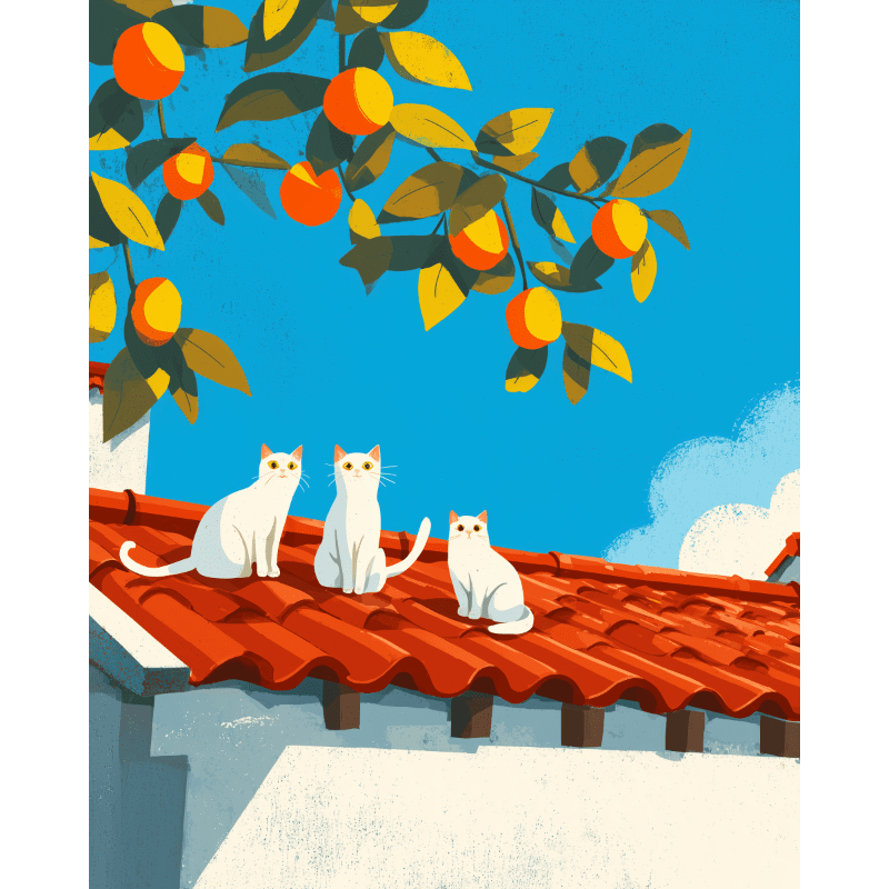 Trio op het dak - Diamond Painting