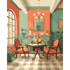 Kamer in oranje - Diamond Painting
